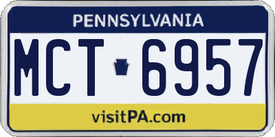 PA license plate MCT6957
