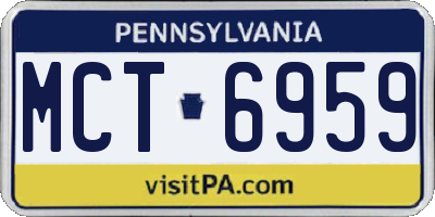 PA license plate MCT6959