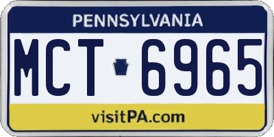 PA license plate MCT6965