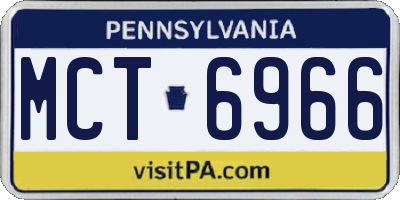 PA license plate MCT6966