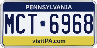 PA license plate MCT6968