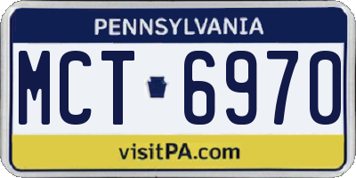 PA license plate MCT6970
