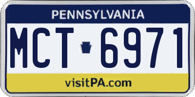 PA license plate MCT6971