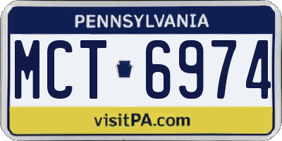 PA license plate MCT6974