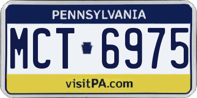 PA license plate MCT6975