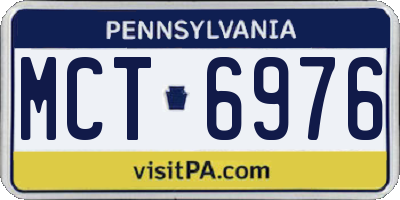 PA license plate MCT6976