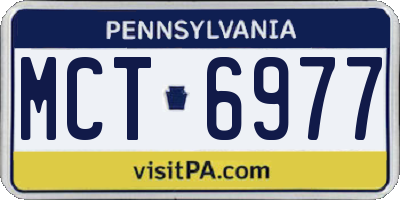 PA license plate MCT6977
