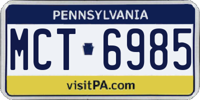 PA license plate MCT6985