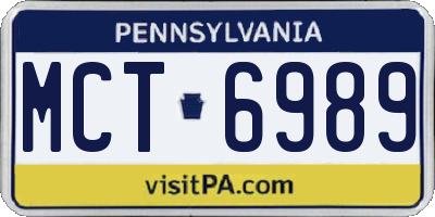 PA license plate MCT6989