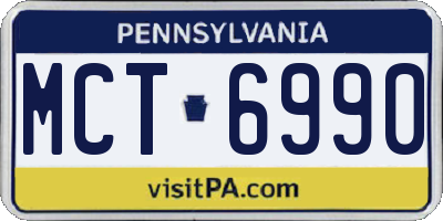 PA license plate MCT6990