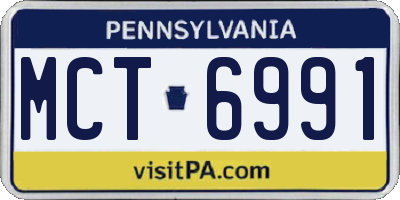PA license plate MCT6991