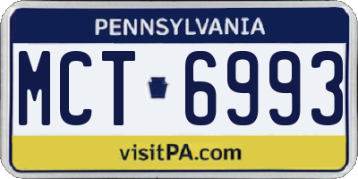PA license plate MCT6993