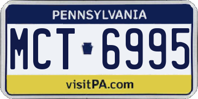 PA license plate MCT6995