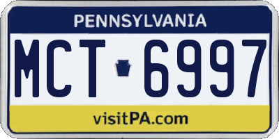 PA license plate MCT6997