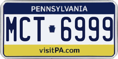 PA license plate MCT6999