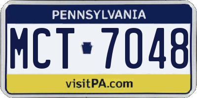 PA license plate MCT7048