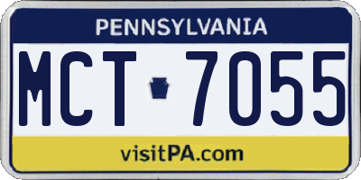 PA license plate MCT7055