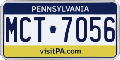 PA license plate MCT7056