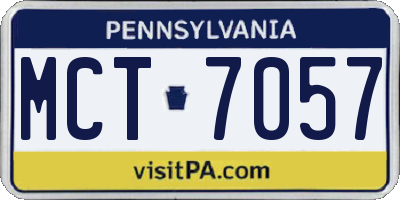 PA license plate MCT7057