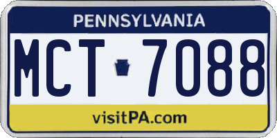 PA license plate MCT7088