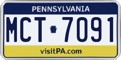 PA license plate MCT7091