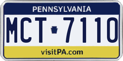 PA license plate MCT7110