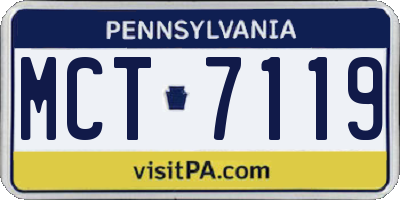 PA license plate MCT7119