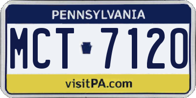 PA license plate MCT7120