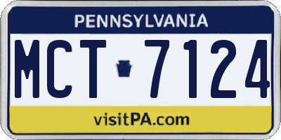 PA license plate MCT7124