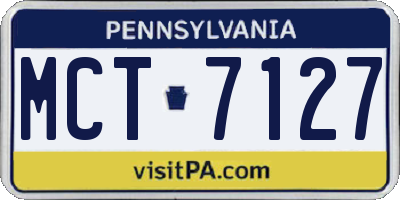 PA license plate MCT7127