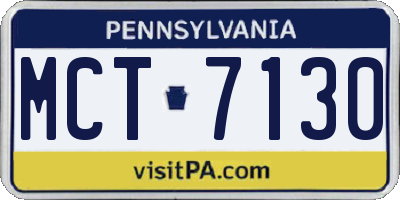 PA license plate MCT7130