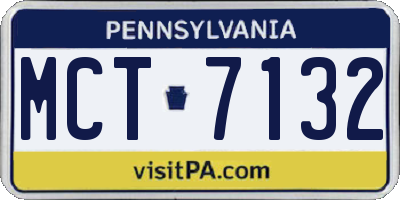 PA license plate MCT7132