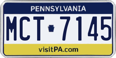 PA license plate MCT7145