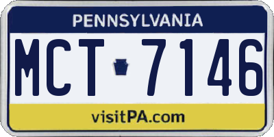 PA license plate MCT7146