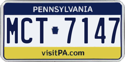 PA license plate MCT7147