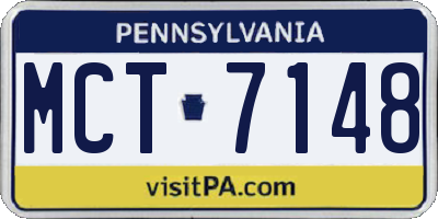 PA license plate MCT7148