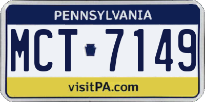 PA license plate MCT7149