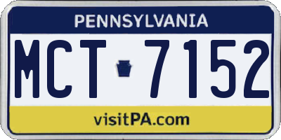 PA license plate MCT7152