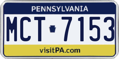 PA license plate MCT7153