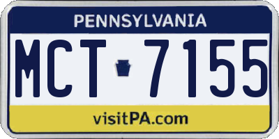 PA license plate MCT7155