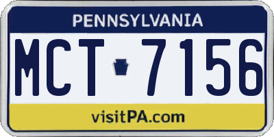 PA license plate MCT7156