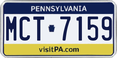 PA license plate MCT7159