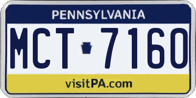 PA license plate MCT7160