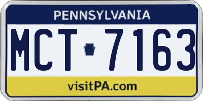 PA license plate MCT7163