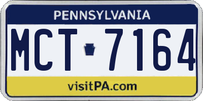 PA license plate MCT7164