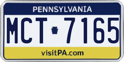PA license plate MCT7165