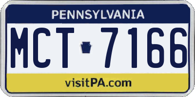 PA license plate MCT7166