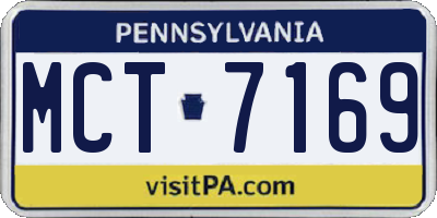 PA license plate MCT7169