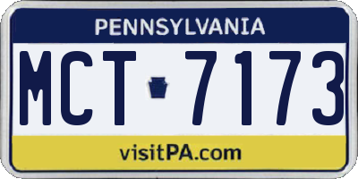 PA license plate MCT7173
