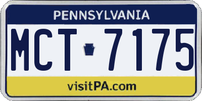 PA license plate MCT7175